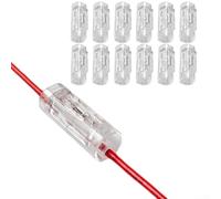 Kit de conectores de cable transparente, 12 piezas, 1-6p, sin tira, terminal sin soldadura para 0,35-0,5 mm² Awg22-20 Cable Home Auto Conexión eléctrica (1P)