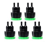 Kit de conectores de riego 5 piezas para manguera de jardín, accesorio de grifo de apoyo para sistemas de tubo capilar y distribución de agua al aire libre