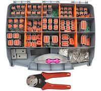 Kit de conectores Deutsch DT de 416 piezas, conectores automotrices de 2, 3, 4, 6, 8, 12 pines, con alicates de crimpado (14-20 AWG) y herramienta de extracción de conectores, juego de carcasa