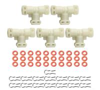 Kit de conectores termobloque de agua para cafeteras Saeco totalmente automáticas, reemplazo en forma de T con material ABS, incluye conectores, juntas tóricas y anillos de sujeción