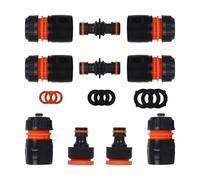 Kit de conectores y accesorios de manguera de jardín, 10 adaptadores de manguera (4 conectores rápidos de extremo, 2 conectores de parada de agua, 2 machos dobles, 2 adaptadores de grifo 2 en 1)
