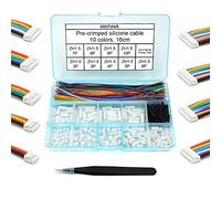 Kit de conectores ZH de 1,5 mm y cables de silicona preengarzados de 28 AWG compatibles con conector JST ZH 1.5 de 2/3/4/5/6/7/8/9/10 pines con longitud de cable de 160 mm