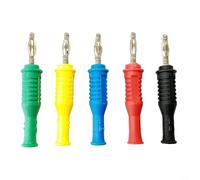 Kit de conexión de prueba, 5 unidades, con enchufe banana de 4 mm y conectores macho para análisis de multímetro y circuito