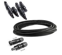 Kit de conexión solar 2 - 10m 4mm² cable solar + conector MC4 + conectores...