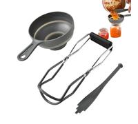 Kit de conservas de acero inoxidable - Pinzas de elevación de frascos, mango resistente al calor, herramienta de agarre estable | Juego de cocina completo con soporte para embudo