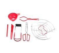 Kit de conservas - Elevador de tarros de conservas de acero inoxidable con abrazadera antiquemaduras, juego de suministros para el hogar con embudo, tapa, estante para vapor, herramientas