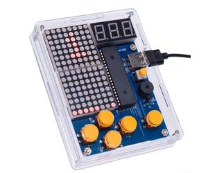 Kit de consola de juegos retro DIY con 51 microcontroladores para programación STEM | Proyecto de juegos Pixel Art | Juego de construcción de circuito electrónico | Kit de soldadura para principiantes