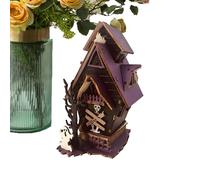 Kit De Construcción Casa Embrujada | Decoración Casa Encantada Halloween | Decoraciones 3D Iluminadas de Terror Centro de Mesa Rústico para Salón Chimenea Comedor Hogar Granja