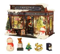 Kit de construcción de casa de muñecas en miniatura, escala 1:24, tienda de casa de muñecas con muebles, modelo de rompecabezas de luz LED, tienda de decoración creativa para niños, adolescentes