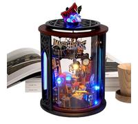 Kit de construcción de casa en miniatura, modelo de madera/material de PVC | Montaje de luz nocturna LED de 420 g, esta creativa esquina de libros hecha a mano con instrucciones es una decoración de