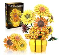 Kit de construcción de Girasoles en Maceta para Adultos 14+ | Compatible con Lego, Colección Botánica Flores, Regalo ideal para la decoración del hogar