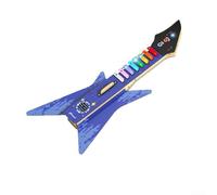 Kit de construcción de guitarra de madera para niños, proyecto educativo de montaje de instrumentos musicales con cuerdas reales, madera segura y piezas de ABS, azul