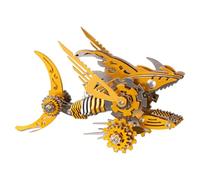 Kit de construcción de metal 3D para un tiburón mecánico (211 piezas), diseño de ciencia ficción grotesco