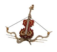 Kit de construcción de violín de metal 3D, instrumento mecánico para bricolaje, decoración de melodía para escritorio, objeto coleccionable (versión con tornillos transformables/rojo/más de 170 piezas