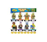 Kit de construcción DIY de 8 piezas de las Tortugas Ninja con accesorios para niños. Juguetes educativos.