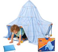 Kit de construcción fuerte XL - 122 piezas - con bolsa de almacenamiento y libro electrónico - juguete de construcción - tienda de juegos - juguete educativo STEM - construir una cabaña