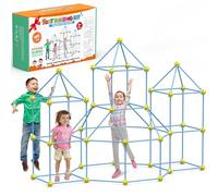 Kit de Construcción Fuertes, DIY Puzzle Casa Juguete, 140Pcs Juguetes Educativos, Bricolaje Construcción Castillos Túneles, Jugar Tienda Campaña Regalo Niños/Niñas 5-12Años(Excluyendo paño Suave)