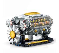 Kit de Construcción Motor V8 para Adultos, Modelo Moc V8 para Exposición, Compatible con Lego, Proyecto Stem para Niños 8-14 Años, Juguete Educativo para Niños y Adolescentes (Grande)