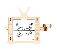 Kit De Construcción Para Niños | Juguete Educativo STEM Científico Con Forma De TV Retro - Set De Construcción De Máquina De Animación Con Manivela Manual | Para Niños Y Niñas Cumpleaños Navidad Año