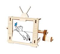 Kit de construcción para niños - Juguete STEM de madera con forma de televisión - Kit de máquinas de animación con manivela para construir,para Navidad Año Nuevo y Cumpleaños Regalo para Niños Niños y