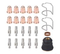 Kit de consumibles cortador de plasma para Chicago Electric 95136 - Electrodos, puntas, tazas, boquillas, taza de protección, anillo de remolino, guía de separación (kit de 24 piezas)