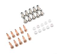 Kit de consumibles cortador de plasma, para PT-23 y PT-27 33366XL Electrodo 33418 80Amp Plasma Tip 33367, para Vortex Ring Electrodo Tip Nozzle Set 10 Piezas por Modelo