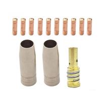 Kit de consumibles de antorcha de soldadura MIG-14AK de 13 piezas, boquilla de gas, soporte de punta y puntas de contacto de 0,6 a 1,2 mm para soldadura MIG/MAG (1,0 mm)