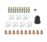 Kit de consumibles de cortador de plasma, puntas de electrodo, boquillas, tazas, taza de escudo, anillo de remolino, guía de separación para linterna Chicago Electric 95136 Razorweld CUT45 S45 (guía