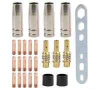 Kit de consumibles de soldadura de 25 piezas para antorchas de 15 ak Mb 15, juego de piezas de desgaste de cobre que incluye boquillas de alimentación, boquillas de gas, asas, aisladores más llave