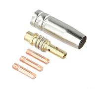 Kit de consumibles de soldadura MB15 15AK MIG con 5 puntas de cobre en diferentes tamaños, soporte de punta de contacto y boquilla protectora para uso en soplete de soldadura (0.8)