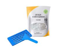 Kit de contenedor de bálsamo labial, recipiente vacío para bálsamo labial, kit de manualidades de bálsamo labial, 50 tubos vacíos transparentes para manualidades de bálsamo labial para mujeres y niñas