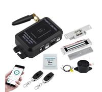 Kit de control acceso a puerta, abridor desbloqueo remoto inalámbrico, cerraduras magnéticas eléctricas for el hogar 180KG(Kit1 No Lock Exit)