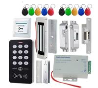 Kit de control acceso puerta, teclado RFID, fuente alimentación eléctrica, cerradura magnética 180KG, cerraduras for seguridad del hogar para Seguridad Eléctrica(Kit7)