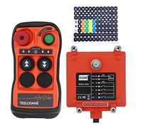 Kit de Control Remoto de grúa inalámbrica Industrial, 1 Movimientos, 2 Botones, 12v, 24v, Receptor transmisor de polipasto eléctrico con Parada de Emergencia (12-24V) (12-24VCC)