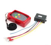Kit de control remoto inalámbrico de cabrestante 12V-24V con indicador LED y carcasa impermeable, compatible con SUV, camión, para ATV, cabrestantes de recuperación UTV, rojo/negro (A)