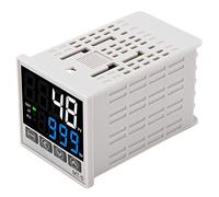 Kit de Controlador de Temperatura PID, Alto Voltaje 100ACV a 240ACV Pantalla Digital Termostato Universal con relé de Estado Sólido SSR, Compatible con Termopar K, J, E, N (48x48mm)