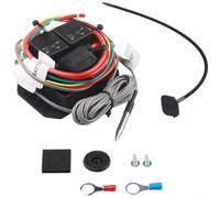 Kit de controlador de ventilador dual digital de 12 V, interruptor de relé de 40 A, control de temperatura de 104-230 F, ajustable para coche, camión, vehículo, refrigeración, metal, ABS, negro