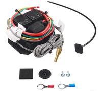 Kit de controlador de ventilador dual digital de 12 V, interruptor de relé de 40 A, control de temperatura de 104-230 F, ajustable para coche, camión, vehículo, refrigeración, metal, ABS, negro