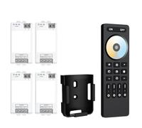 Kit de controlador LED PWM de 2,4 GHz, control remoto RF de 4 zonas for tiras LED 2835 5050 FCOB DIM CCT RGB RGBW RGBCCT(Black Remote,CCT 4PCS KIT)