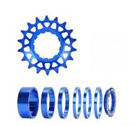 Kit de conversión de bicicleta de una sola velocidad 16T/18T, 7075 Cogset de aleación de aluminio con perfil de diente alto, compatible con Freehub, ligero de 66 g para ciclismo (azul - 18T)