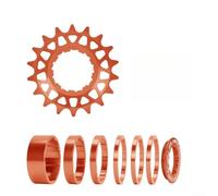 Kit de conversión de bicicleta de una sola velocidad 16T/18T, 7075 Cogset de aleación de aluminio con perfil de diente alto, compatible con Freehub, ligero de 66 g para ciclismo (naranja - 18T)
