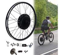 Kit de conversión de bicicleta eléctrica de 48 V 500 W para bicicletas de montaña y carretera, motor de rueda delantera, pantalla LED, controlador inteligente, fácil instalación, rueda de 24 pulgadas