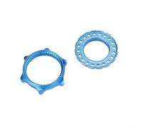 Kit de conversión de bloqueo central de cubo de bicicleta, adaptador de 6 pernos para bicicletas de montaña y carretera, aleación de aluminio ligera (azul)