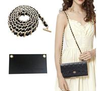 Kit de conversión de cadena de cuero vacuno real+inserto compatible con Chanel Flap Cartera larga regalo para ella