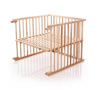 Kit de conversión de cuna para babybay, infinitamente ajustable, adecuado para las cunas colechos modelos Maxi y Boxspring I Medidas de la cuna: 140 cm x 89 cm de madera de haya maciza, madera de haya aceitada
