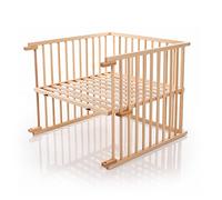 Kit de conversión de cuna para babybay, infinitamente ajustable, adecuado para las cunas colechos modelos Maxi y Boxspring I Medidas de la cuna: 140 cm x 89 cm de madera de haya maciza, lacado en gris pizarra