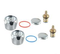 Kit de conversión de grifo Reviver de 1/2 pulgada autorroscante de repuesto cabezales de grifo cromados, tapas superiores, tornillos, fácil para baño, lavabo, cocina, fregadero, mezclador, bañera