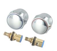 Kit de conversión de grifo Reviver de 1/2 pulgada con cabezales autorroscantes de cromo caliente y frío, válvulas de cobre y tornillos para una instalación rápida en el lavabo del baño, fregadero de