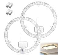 Kit de conversión de módulo LED 2 Pack: 3 tipos de iluminación ajustables, módulo LED de 36 W para techo de techo, tarjeta de conversión con imanes de retención, tarjeta de renovación para techo de 23