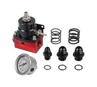 Kit de conversión de regulador de presión de combustible compatible con entrada AN6 Return AN8 y conexión de manómetro NPT de 1/8 para uso automotriz (rojo)